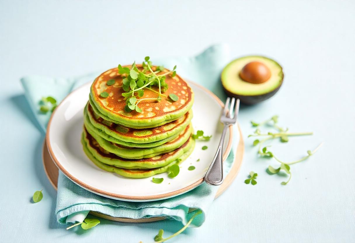Avocado and Microgreens Pancakes