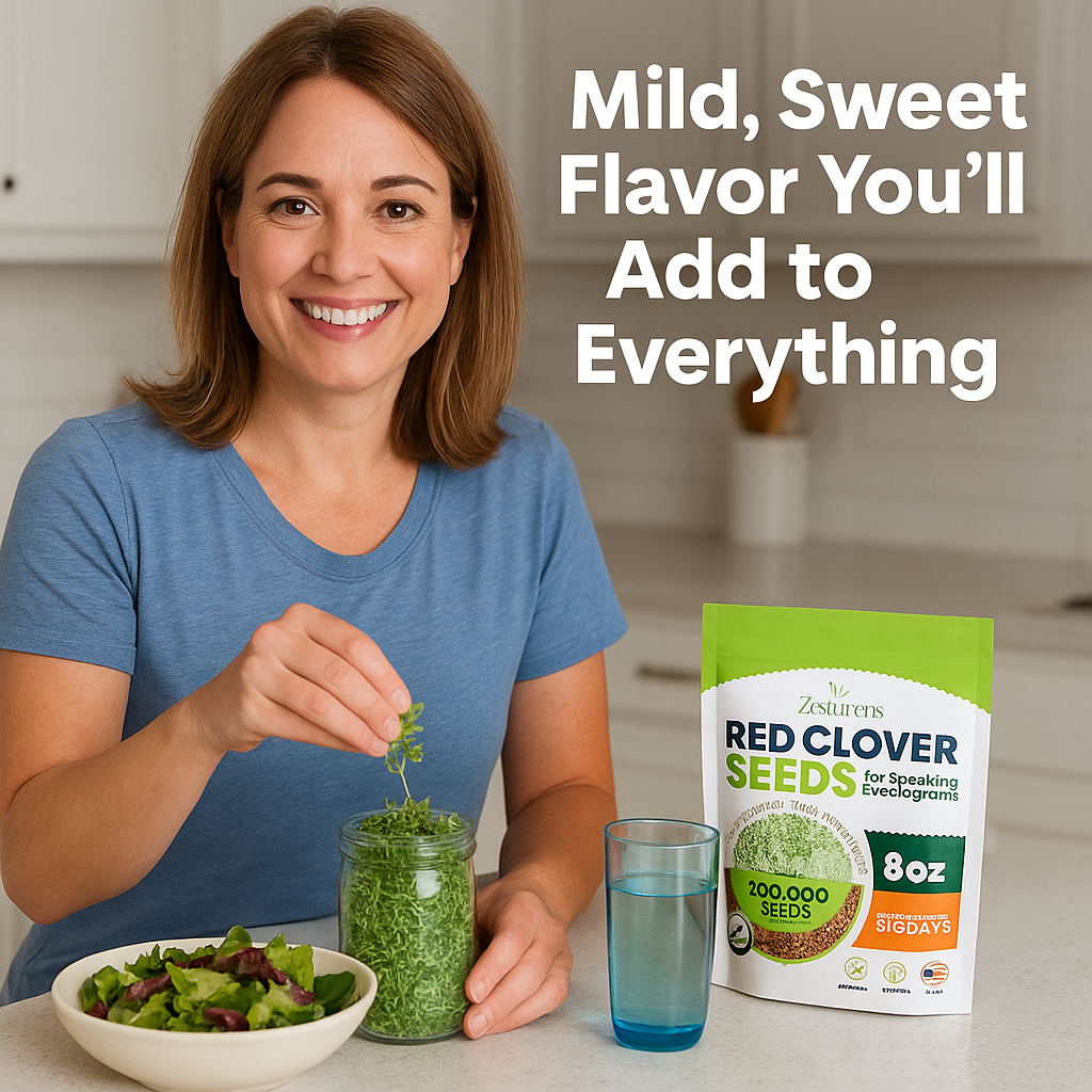 Organic Red Clover Seeds for Sprouting - Non-GMO, USA Grown Microgreens Sprouting Seeds