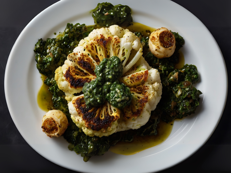 Cauliflower Steak with Microgreen Chimichurri