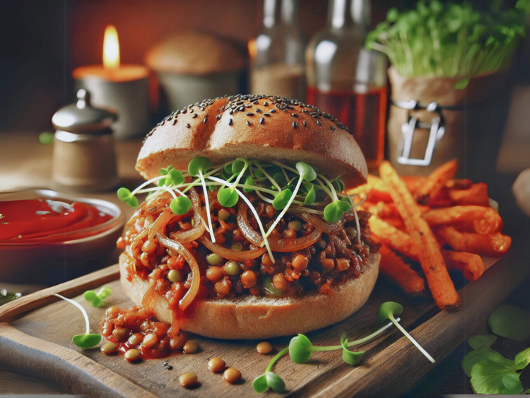 Ultimate Smoky Sprouted Lentil Sloppy Joes