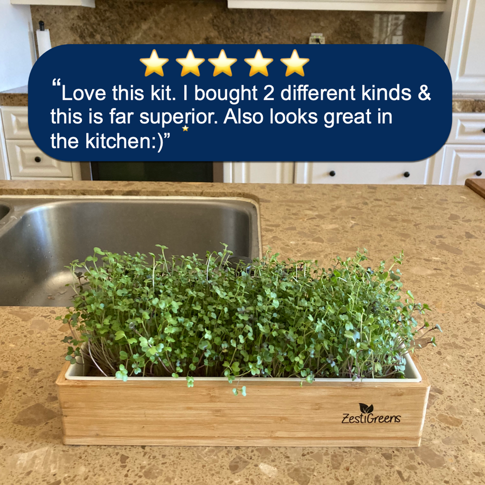 
                  
                    Self Watering Microgreens Kit. Hands Down The Easiest Way to Grow Microgreens Everything Included to Grow 10 Large Crops of a variety of delicious Microgreens in just 7 - days!
                  
                