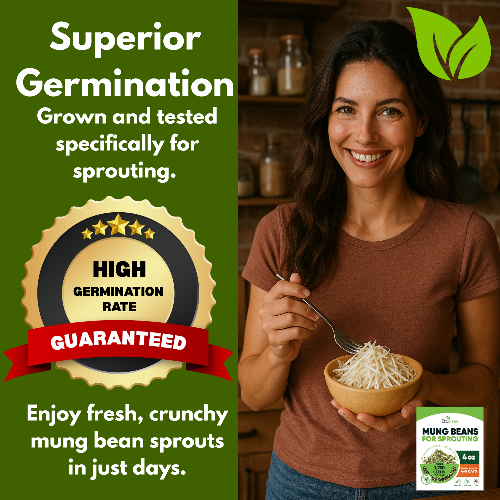 Mung Bean Sprouting Seeds - NON GMO