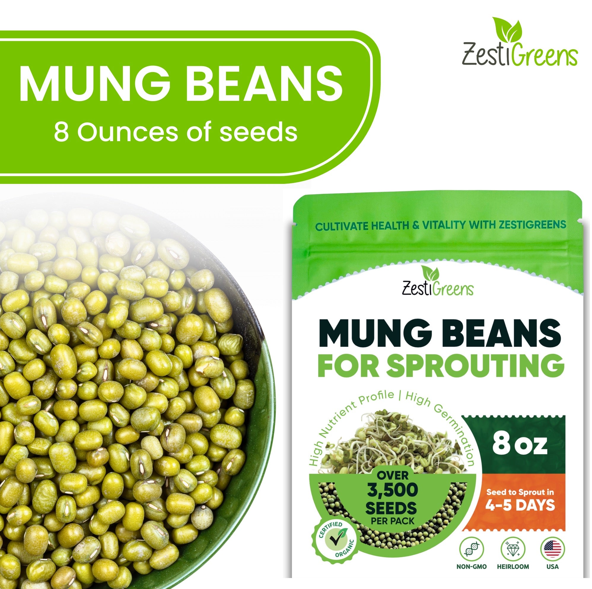 Mung Bean Sprouting Seeds - NON GMO