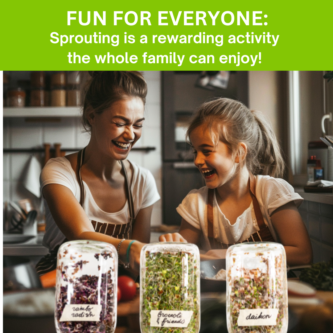 ZestiGreens Alfalfa, Mung Bean, Broccoli, Clover, Daikon Radish Sprouting Seeds, 100% Organic, Non-GMO, Made in USA
