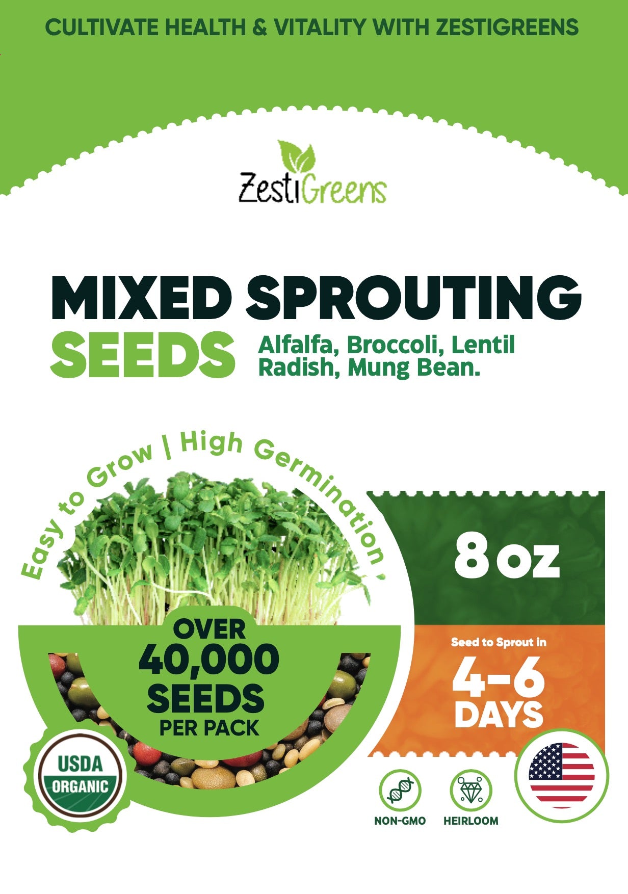 Mixed Sprouting Seeds Organic