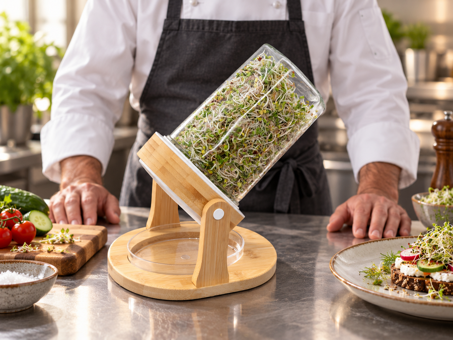 Chef with a Premium Jar Sprouter
