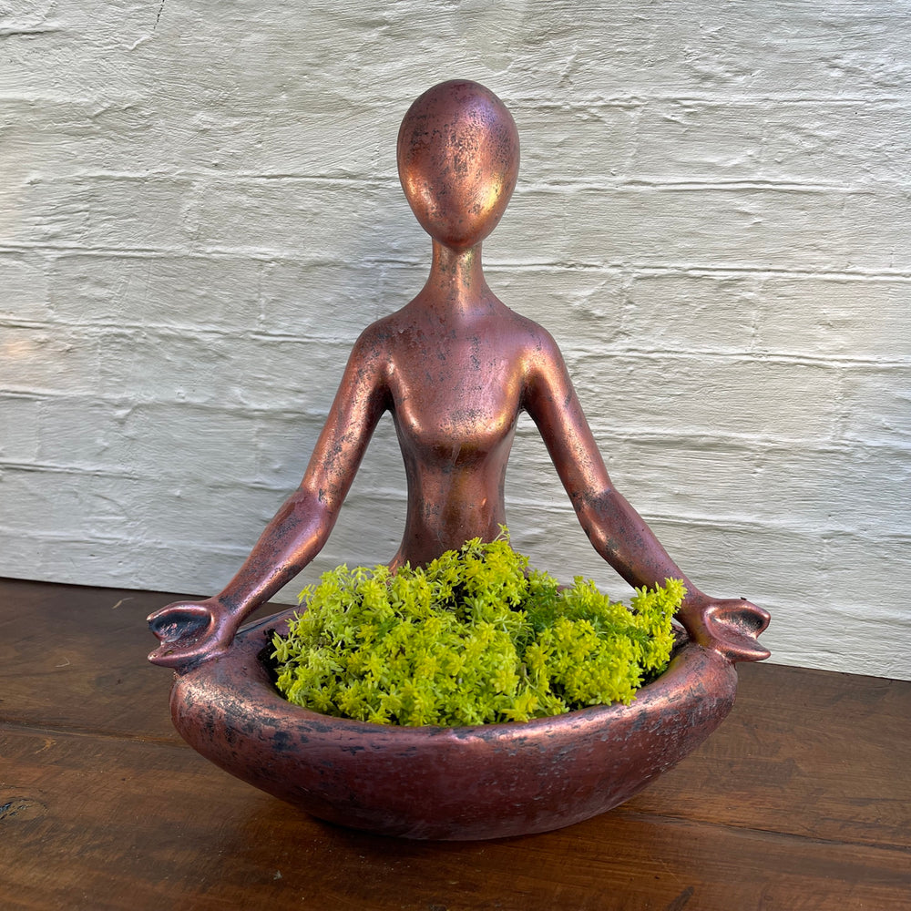 Yoga Zen Meditation Planters Bronze